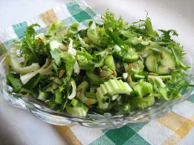 Салат из зеленых овощей изумруд влк
