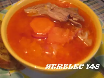 Татарский суп из баранины с чечевицей и рисом