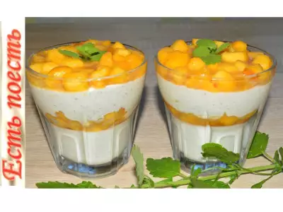 Мятно-персиковый десерт - освежающий и быстрый
