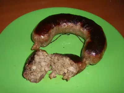 Печеночно-мясная домашняя колбаса