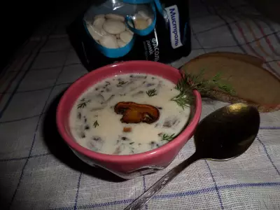 Суп с белой фасолью и грибами