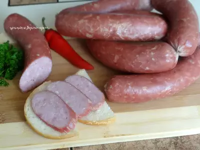 Свиная не жирная домашняя колбаса