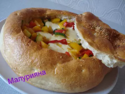 Пицца фаршированная лепёшка gefüllte fladenbrot pizza
