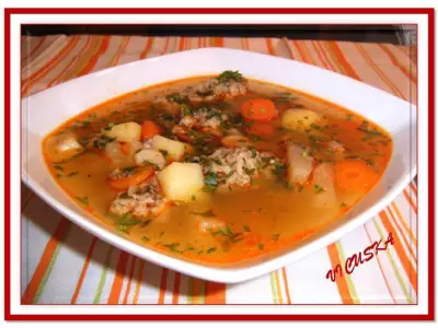 Суп с галушками из куриной печени- májgaluska leves