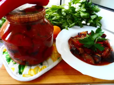 Острые баклажаны в томатном соусе на зиму в мультиварке