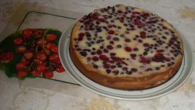 Пирог "ягоды на снегу"