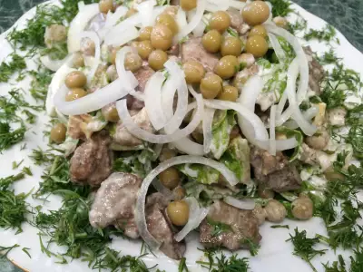 Салат гурман из куриной печени chicken liver salad