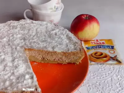 Творожной пирог с яблоками