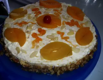Персиковый торт с миндалём