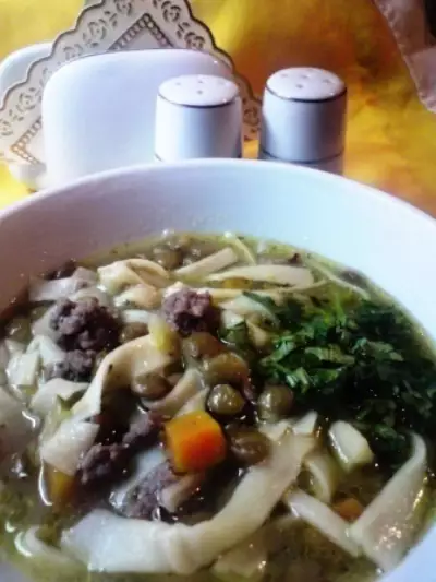 Чечевичный суп с угро лапша и овощами