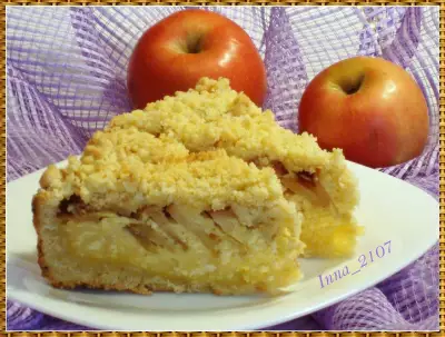 Творожный пирог с яблоками и кешью