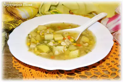 Суп копченый с овощами
