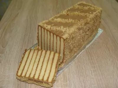 Торт без выпечки "полосатый"