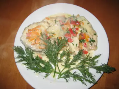 Рыба в сливочно-укропном соусе