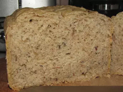 Хлеб с беконом шампиньонами и луком в хлебопечке
