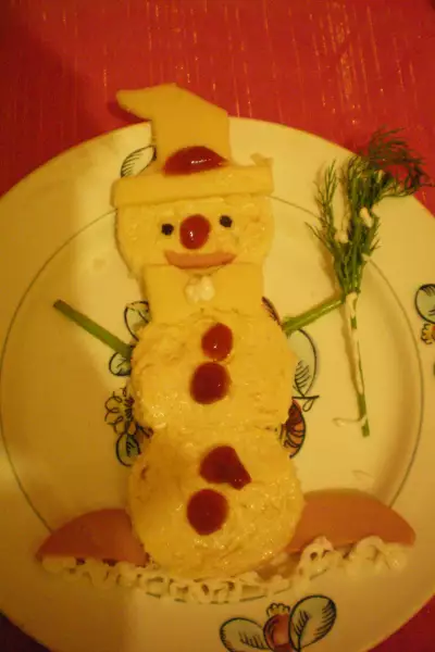 Детский бутерброд"снеговик"