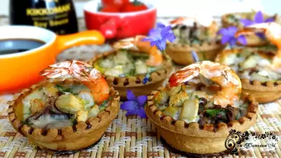 Закусочные тарталетки с морепродуктами (идеи для пикника)