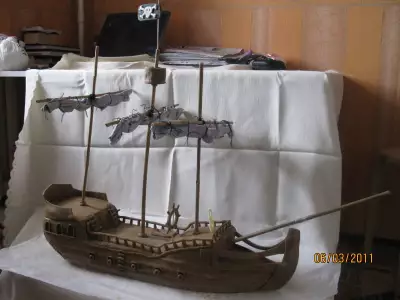 Пиратский корабль из торта "наполеон"