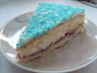 Торт "голубая лагуна" из кокосовой стружки. фото
