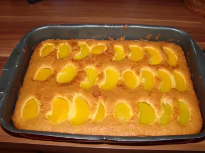 Пирог с персиками blechkuchen mit pfirsichen