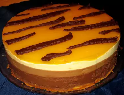 Торт "триколор" под манговым покрытием
