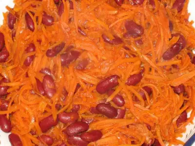 Салат из моркови с красной фасолью