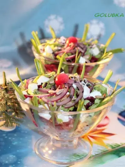 Салат из гречки со свеклой и брынзой