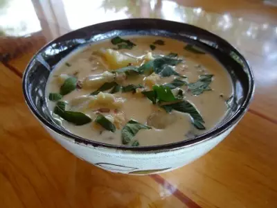 " кремовый суп с лангустинами и тэкилой "