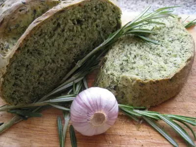 Зеленый хлеб со шпинатом (постный)
