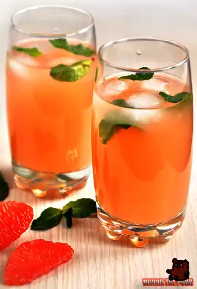 Освежающий напиток из грейпфрута и мяты