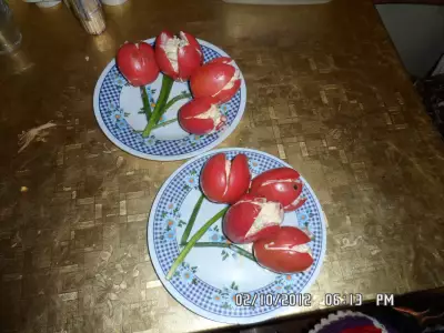 Закуска тюльпан с моцареллой