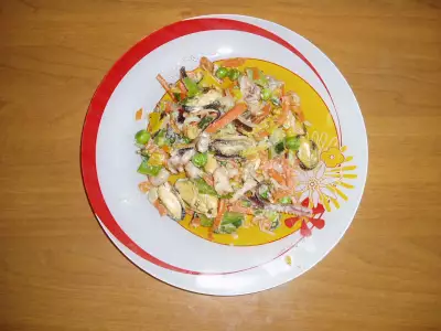 Овощное рагу с морепродуктами