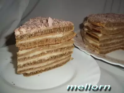 Кофейный торт с заварным кремом (на сковороде)
