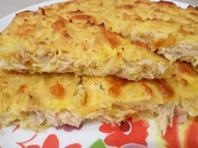 Пирог-запеканка с курицей и сыром