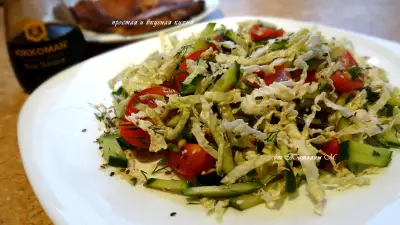 Витаминный салатик из овощей с кедровыми орешками