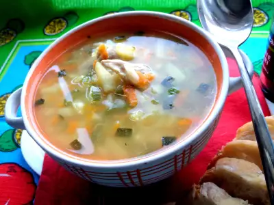 Картофельный суп на курочке