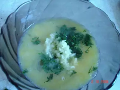 Диетический суп с яичницей