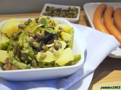 Картофельный салат с лесными грибами и стручковой фасолью фото