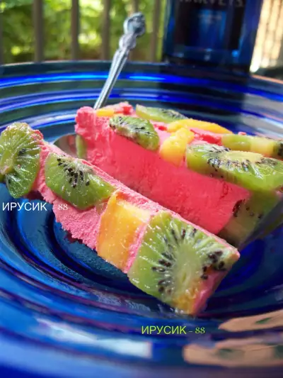 Холодный творожно фруктовый десерт " лето,ах лето...."  дуэль :)