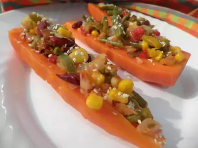 Морковь фаршированная овощами