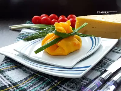 Салат в сырной корзиночке "восторг"