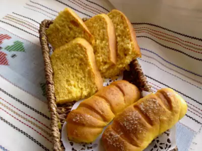 Солнечные булочки и сладкий постный хлеб ( выпечка с тыквой)
