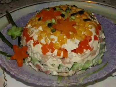 Салат с креветками "юрта шамана"