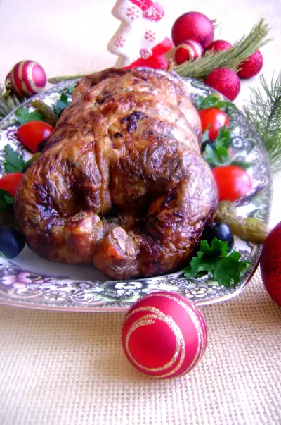 Курица фаршированная праздничная мозаика