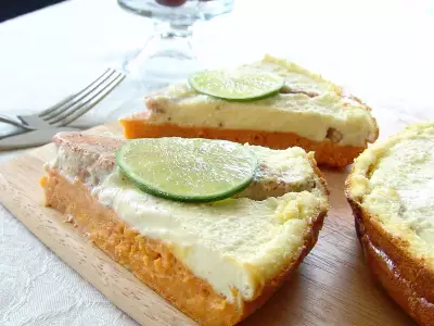 Закусочный рыбный торт на основе из батата с яично кремовой заливкой