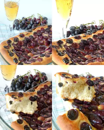 Итальянский постный пирог с виноградом
