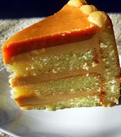 Торт-мусс"персиковая шарлотка"