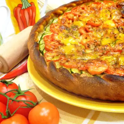 Пицца  "тыквенная" с овощами