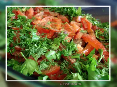 Салат из овощей по методу "сухой обжарки"