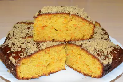 Морковно-апельсиновый постный пирог